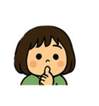 毎日使える表情豊かなボブの女の子スタンプ（個別スタンプ：40）