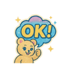 80'sレトロでポップなキラキラくまちゃん（個別スタンプ：2）