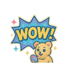 80'sレトロでポップなキラキラくまちゃん（個別スタンプ：16）
