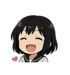 くろ髪★キュートスタンプ（個別スタンプ：1）