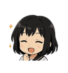 くろ髪★キュートスタンプ（個別スタンプ：2）