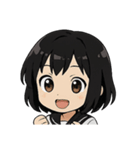 くろ髪★キュートスタンプ（個別スタンプ：4）