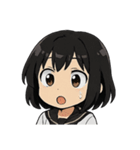 くろ髪★キュートスタンプ（個別スタンプ：5）