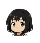 くろ髪★キュートスタンプ（個別スタンプ：7）