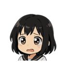 くろ髪★キュートスタンプ（個別スタンプ：8）