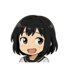 くろ髪★キュートスタンプ（個別スタンプ：9）