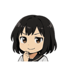くろ髪★キュートスタンプ（個別スタンプ：10）