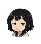 くろ髪★キュートスタンプ（個別スタンプ：16）