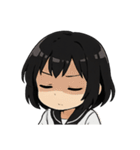 くろ髪★キュートスタンプ（個別スタンプ：18）