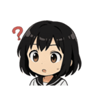くろ髪★キュートスタンプ（個別スタンプ：19）