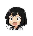 くろ髪★キュートスタンプ（個別スタンプ：23）