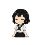 くろ髪★キュートスタンプ（個別スタンプ：25）