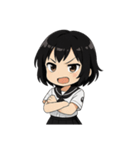 くろ髪★キュートスタンプ（個別スタンプ：26）