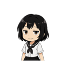 くろ髪★キュートスタンプ（個別スタンプ：27）