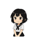 くろ髪★キュートスタンプ（個別スタンプ：28）