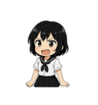 くろ髪★キュートスタンプ（個別スタンプ：29）