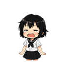 くろ髪★キュートスタンプ（個別スタンプ：32）