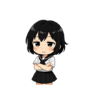 くろ髪★キュートスタンプ（個別スタンプ：33）