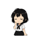 くろ髪★キュートスタンプ（個別スタンプ：35）