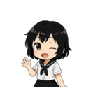 くろ髪★キュートスタンプ（個別スタンプ：37）