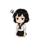 くろ髪★キュートスタンプ（個別スタンプ：38）