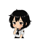 くろ髪★キュートスタンプ（個別スタンプ：40）