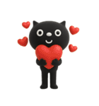 mottoの3Dくろねこ♡喜怒哀楽（個別スタンプ：13）