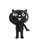 mottoの3Dくろねこ♡喜怒哀楽（個別スタンプ：24）