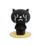 mottoの3Dくろねこ♡喜怒哀楽（個別スタンプ：34）