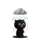 mottoの3Dくろねこ♡喜怒哀楽（個別スタンプ：36）