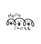 三連イヌ（白）（個別スタンプ：5）