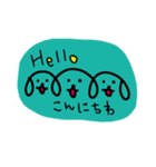 三連イヌ（青みどり）（個別スタンプ：11）