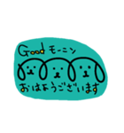 三連イヌ（青みどり）（個別スタンプ：13）