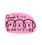 三連イヌ（ピンク）（個別スタンプ：5）