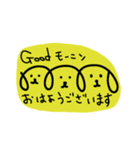 三連イヌ（黄色）（個別スタンプ：12）