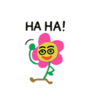 顔がある花英語（個別スタンプ：1）