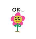 顔がある花英語（個別スタンプ：4）