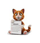 1年中使える3Dネコ（個別スタンプ：6）