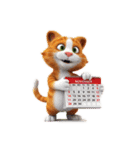 1年中使える3Dネコ（個別スタンプ：8）