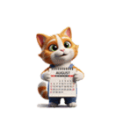 1年中使える3Dネコ（個別スタンプ：10）