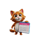 1年中使える3Dネコ（個別スタンプ：11）