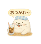 ふわふわアザラシの夏スタンプ（個別スタンプ：1）