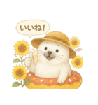 ふわふわアザラシの夏スタンプ（個別スタンプ：7）
