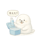 ふわふわアザラシの夏スタンプ（個別スタンプ：25）