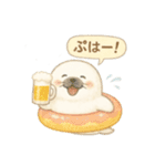 ふわふわアザラシの夏スタンプ（個別スタンプ：39）
