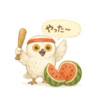 夏の水彩フクロウスタンプ（個別スタンプ：12）