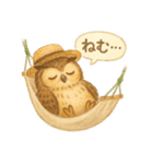 夏の水彩フクロウスタンプ（個別スタンプ：14）