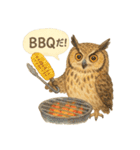 夏の水彩フクロウスタンプ（個別スタンプ：28）
