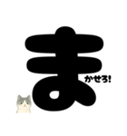 【ドン！】白黒ねこ、気合いのひとこと（個別スタンプ：4）