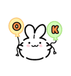 シンプルかわいいふわふわうさぎちゃん（個別スタンプ：4）